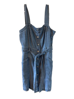 Rails Women’s Blue Jean Dress Button Front Summer Size Large